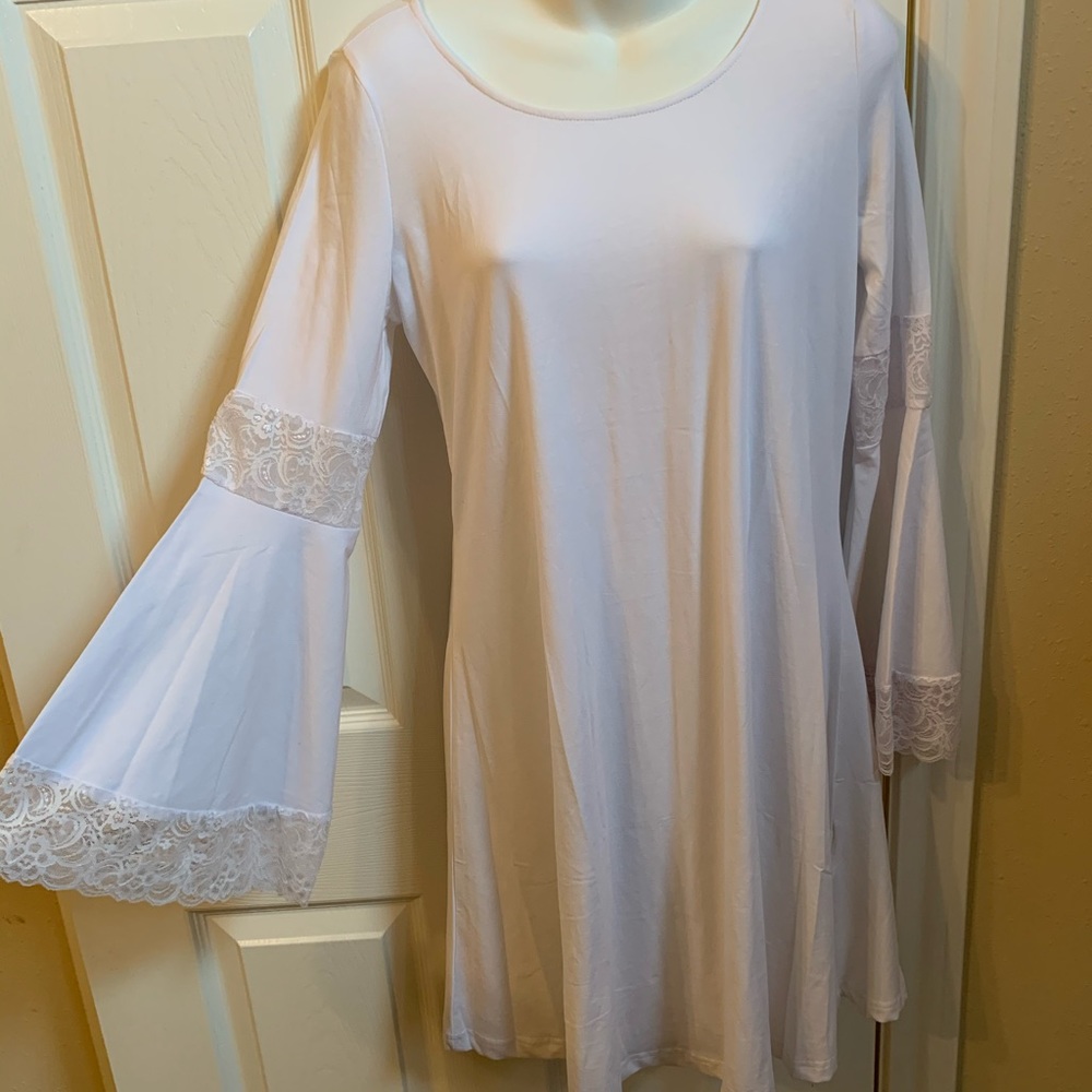 Cute white bell sleeve dress